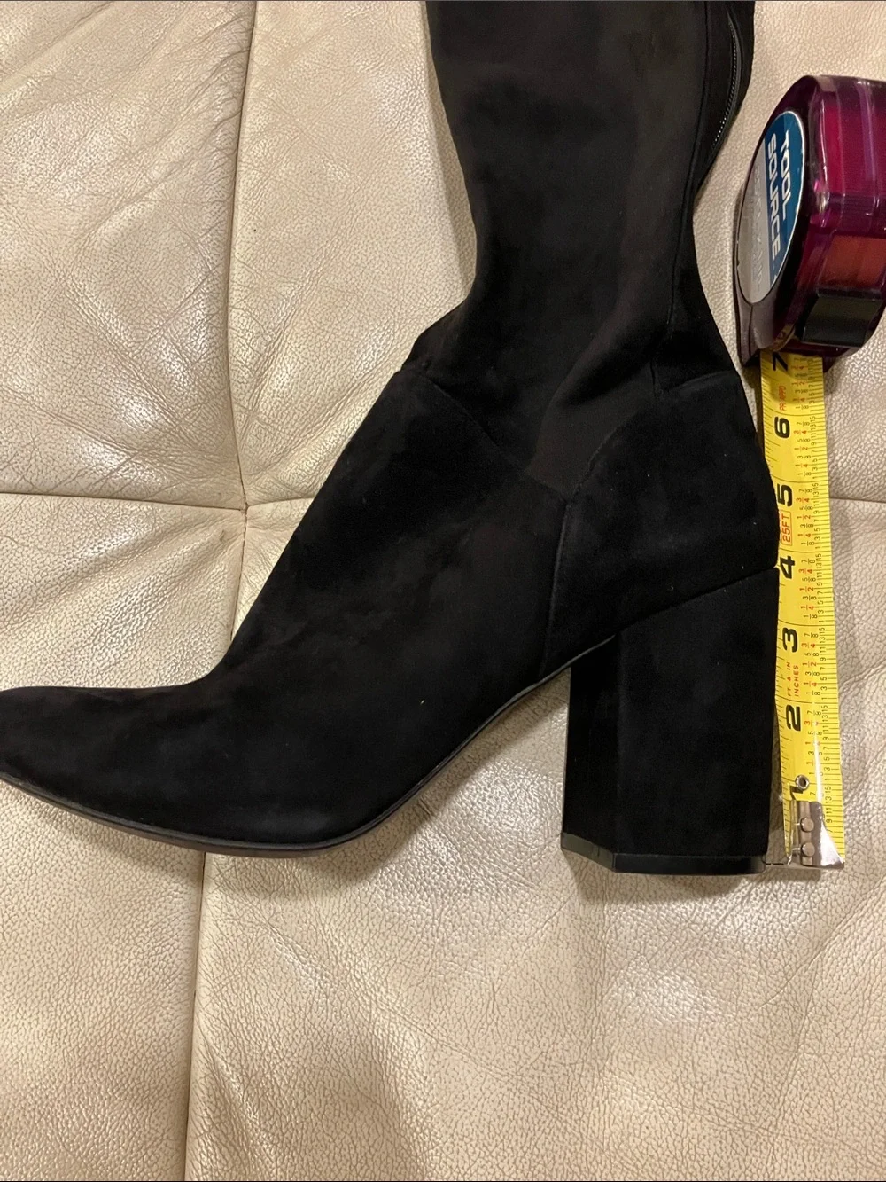 Cole Haan Black Over-the-Knee Suede Block Heel Boots